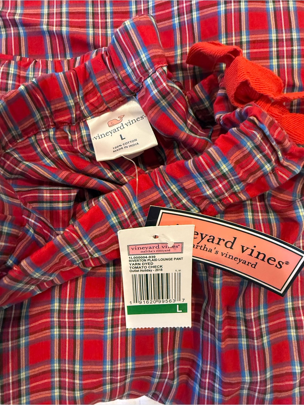 Vineyard Vines Red Plaid Lounge Pants - Picture 2 of 2